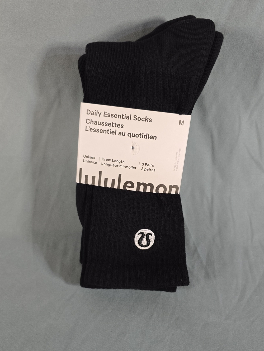 lululemon athletica Ribbed Crew Socks in Black - 3 Pack